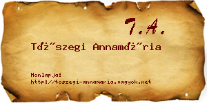 Tószegi Annamária névjegykártya