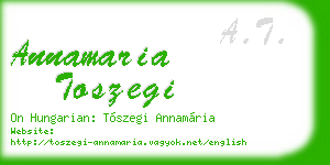 annamaria toszegi business card